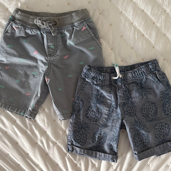 Gray Dinosaur and Pineapple Print Kids Shorts - Picture 1 of 1